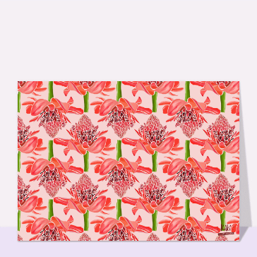 Fleurs vibrantes sur fond rose doux