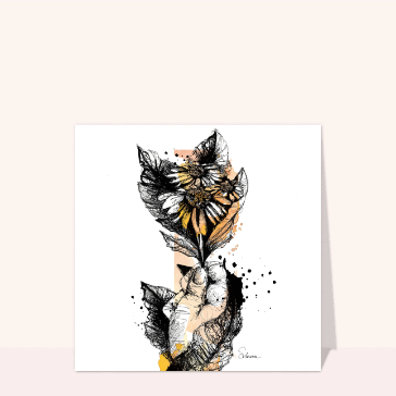 Fleur vibrante dans une main artistique