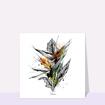 Fleur exotique en composition graphique raffin&eacute;e