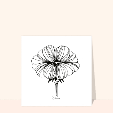 Fleur d&eacute;licate aux lignes &eacute;l&eacute;gantes en noir