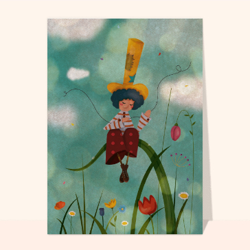 Fleur multicolore sous un ciel apaisant