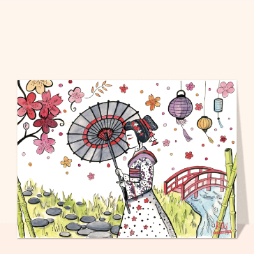Promenade sous le cerisier en fleurs