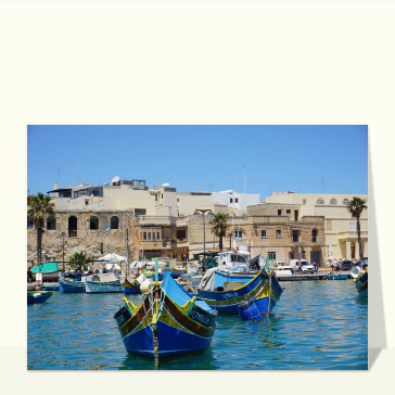 Bateaux color&eacute;s dans le port de Malte