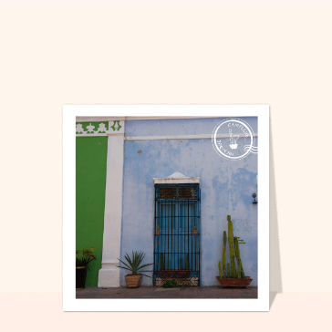 Portail color&eacute; de Campeche au Mexique