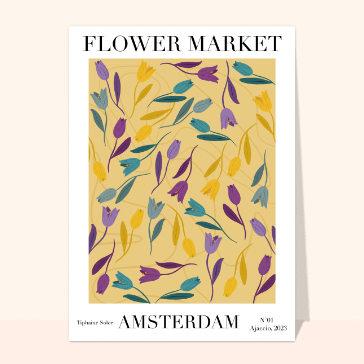 Tulipes &eacute;clatantes au march&eacute; aux fleurs