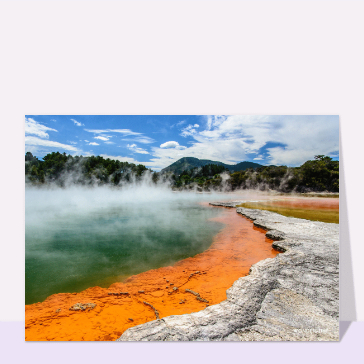 Geysers color&eacute;s et paysages n&eacute;o-z&eacute;landais