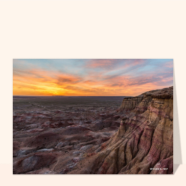 Coucher de soleil vibrant sur les gorges mongoles