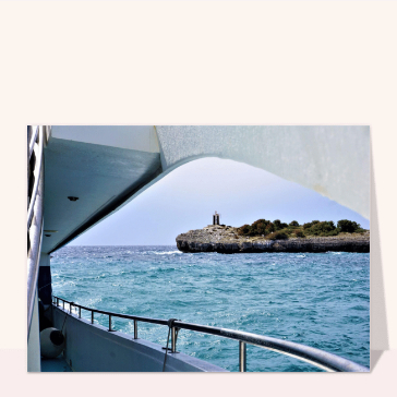 Mer turquoise et phare isol&eacute; en Espagne
