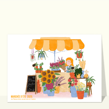 March&eacute; estival aux fleurs color&eacute;es en France