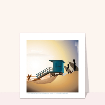 Surf et coucher de soleil sur la plage