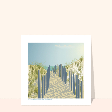 Sentier de plage entre dunes et ciel bleu