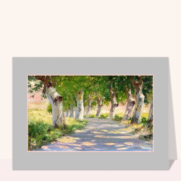 All&eacute;e verdoyante sous les arbres en fleurs