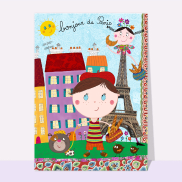 Bonjour de Paris avec la tour Eiffel