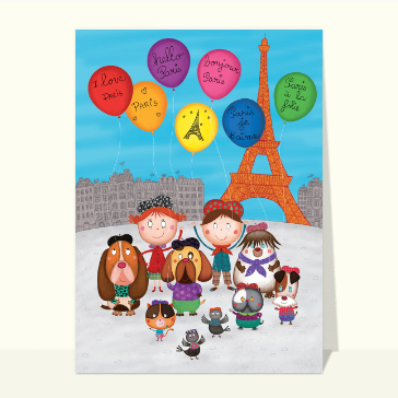 Les enfants et leurs amis &agrave; Paris