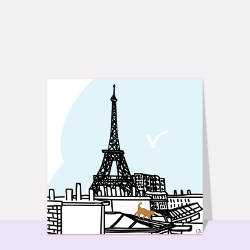 Eiffel et son chien sur les toits de Paris