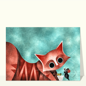 Chat espi&egrave;gle avec sa petite souris