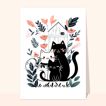 Chat amusant parmi des fleurs color&eacute;es