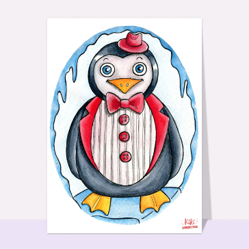 Pingouin &eacute;l&eacute;gant au c&oelig;ur de l'hiver