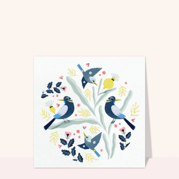 Oiseaux vivants dans un jardin fleuri