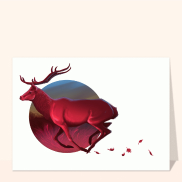 Cerf rouge dans un paysage vibrant