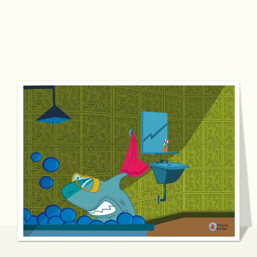 Requin amusant dans son bain moussant