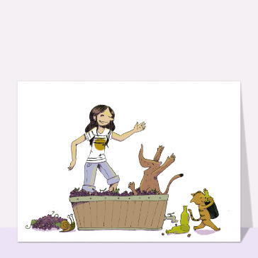 F&ecirc;te des vendanges avec animaux joyeux