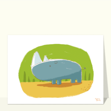 Rhinoc&eacute;ros ludique dans la savane color&eacute;e