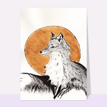 Renard majestueux sous un soleil orang&eacute;