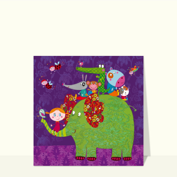&Eacute;l&eacute;phant color&eacute; et sa joyeuse bande