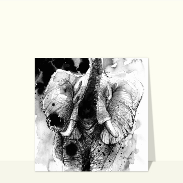 &Eacute;l&eacute;phant majestueux en esquisse artistique