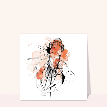 Homard artistique sur fond aquarelle vibrant