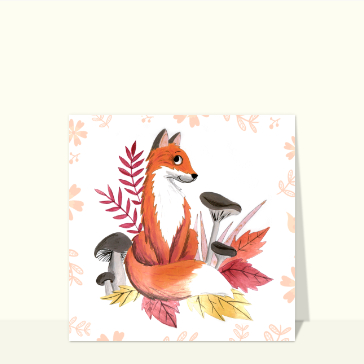 Renard espi&egrave;gle parmi les champignons d'automne