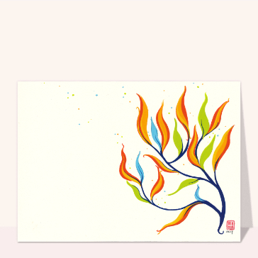 Feuilles color&eacute;es dans un souffle de vent
