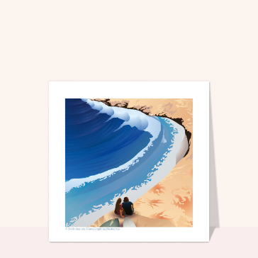 Vagues impressionnantes sur la plage dor&eacute;e