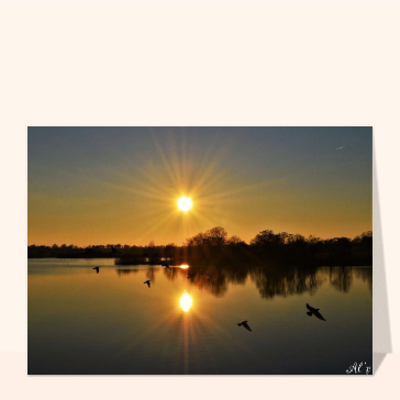 Reflets dor&eacute;s d'un coucher de soleil paisible