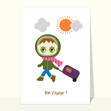 Voyage color&eacute; avec un personnage joyeux