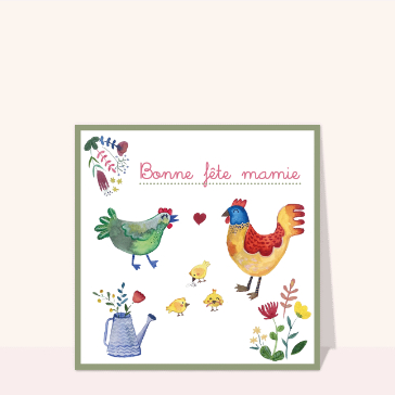 Poules joyeuses pour c&eacute;l&eacute;brer ma mamie