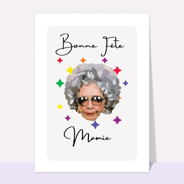 Mamie joyeuse en lunettes stars