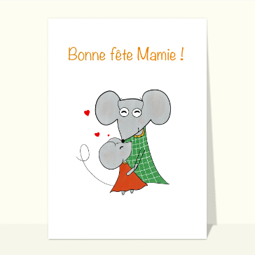 Mamie souris et c&acirc;lins tendres en f&ecirc;te