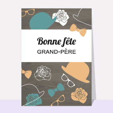 Chapeau et fleurs pour un grand-p&egrave;re &eacute;l&eacute;gant