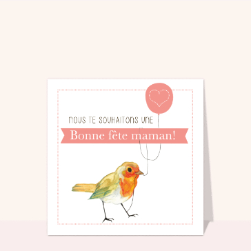 Oiseau joyeux pour c&eacute;l&eacute;brer maman avec amour