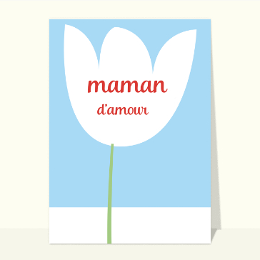 Maman d'amour avec une tulipe blanche