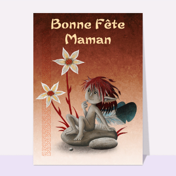 Maman, une f&eacute;e parmi les fleurs