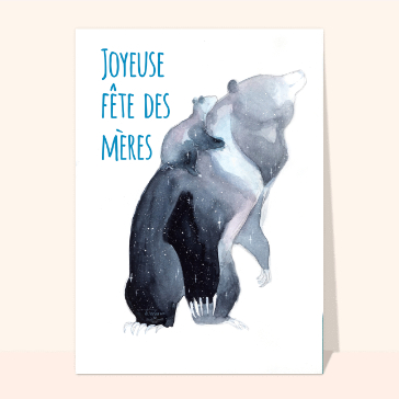 Tendre &eacute;treinte d'ours en f&ecirc;te des m&egrave;res