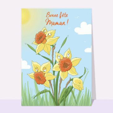 Fleurs amusantes pour une maman joyeuse