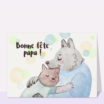 Bonne f&ecirc;te papa avec un doux chien