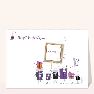Carte Happy birthday des petits cadeaux