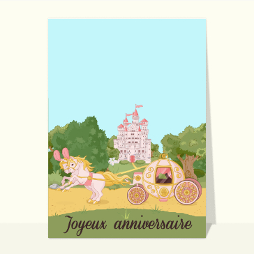 Carte anniversaire personnalisée : Le château de princesse personnalisable