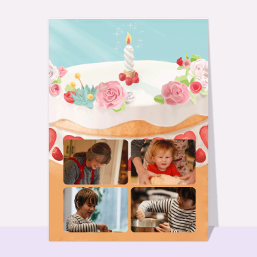 Carte anniversaire personnalisée : Délicieux gâteau d`anniversaire