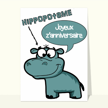 Hippopotame pour un anniversaire